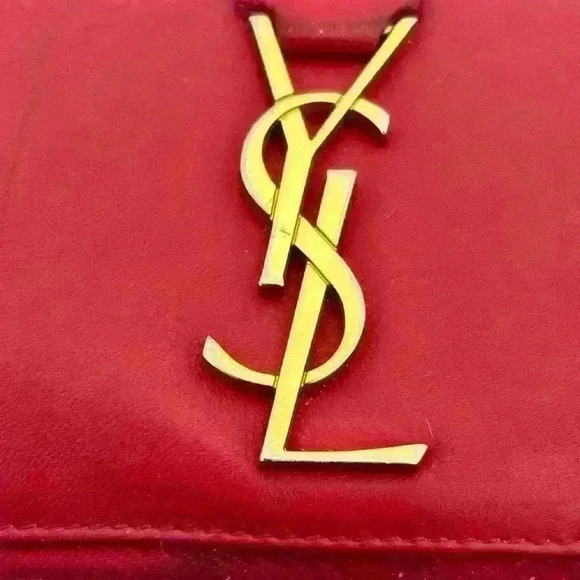 Red YSL long zippy wallet. Calfskin Leather. In GUC. Minor wear. Comes with COA - Picture 9 of 14